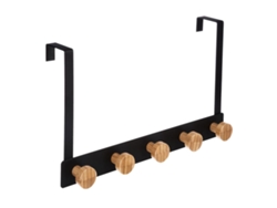 Percha De 5 Cabezas De Metal Negro Y Bambú 5 FIVE SIMPLY SMART