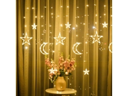 Guirnalda De Luces Led Con Forma De Estrella Y Luna, 3,5 M, Para Ramadán.