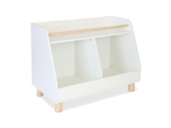 Estantería Infantil Relaxdays Pequeña, 2 Estantes Abiertos, 52 X 72 X 38 Cm, Estantería Para Juguetes, Blanco/natural