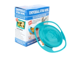 Tazón giratorio con tapa para niños pequeños, rotación de 360 grados, resistente a derrames. Tazón giratorio con tapa, diseño antiderrames.