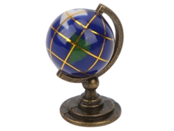 Mali globo em Miniatura Casa 1:12 Brinquedo Decorativo Infantil Bola Azul Base de Cobre