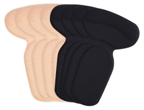 Calcetines de tacón grueso de doble cara - Cuidado de los pies - 4 pares (2 pares negros 2 pares de color piel)