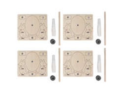 WalshLXq Kit de ciencia de madera de 4 piezas para niños - Set de experimentos DIY - Modelo educativo de un canguro saltarín magnético
