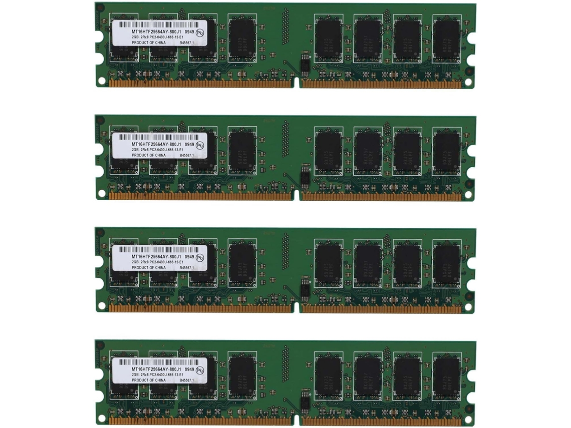 4 Módulos De Memoria Ram Ddr2 De 2 Gb Para Ordenadores De Sobremesa, 800 Mhz, 2rx8 Dimm Pc2-6400u, De Alto Rendimiento Para Placas Base.