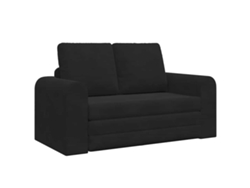 Sofá cama de 60 cm, terciopelo negro HARLANV1