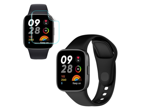 Kit De Pulsera SmoothSilicone Película De Hidrogel Para Xiaomi Redmi Watch 3 Active - Negro