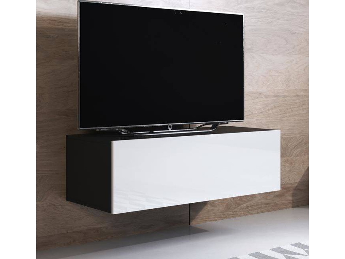 Mueble TV MÓVEIS BONITOS Luke H1 (100x40x30 cm - Negro y Blanco - Melamina)