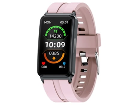 Monitoreo de temperatura corporal Ecg Smartwatch/correa de silicona rosa JL-EIGHT