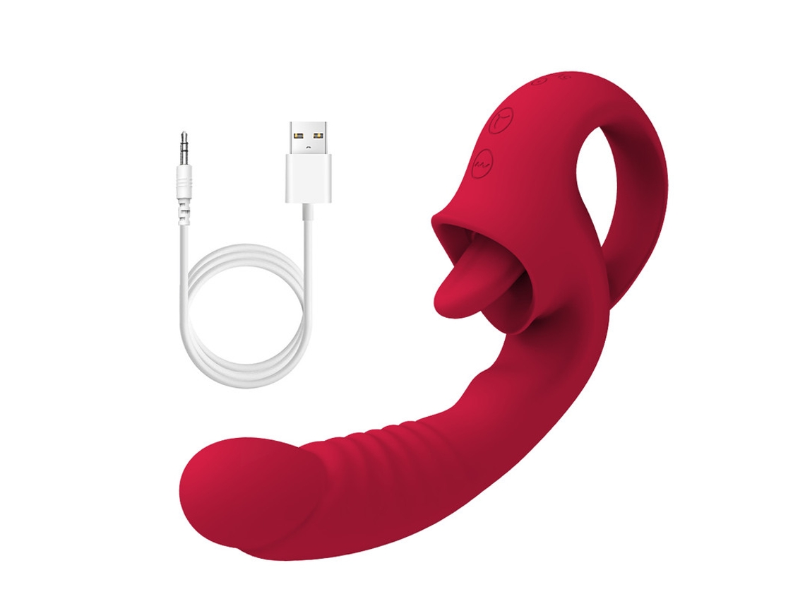 Vibrador De Masturbacin Para Lamer La Lengua De 10 Frecuencias Para Mujeres (rojo)