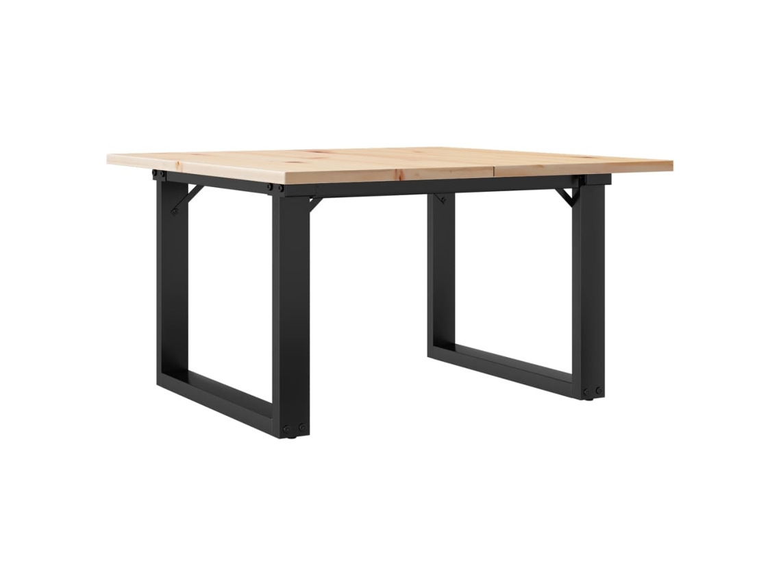 Mesa de centro rectangular, estilo industrial, estructura en forma de O, 70 x 70 x 40 cm, madera de pino y acero, Dec036245