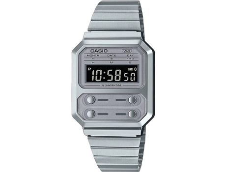Reloj Digital CASIO Vintage Hombre (Acero - Plateado)