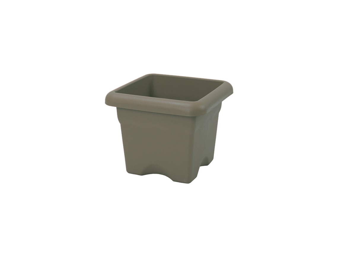 PLASTIKEN 7726 - Maceta Cuadrada Colección TERRA Medida 26 cm 7L Taupe