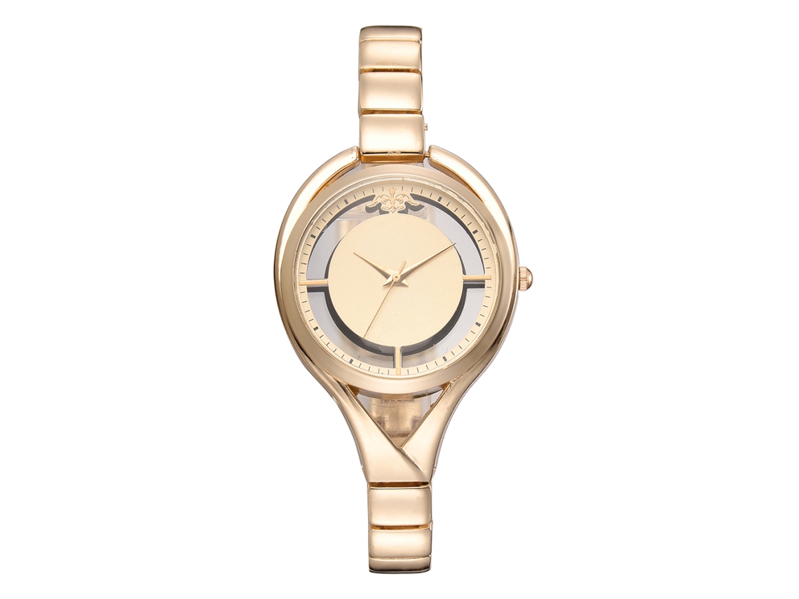 Reloj De Pulsera De Cuarzo Sencillo Para Mujer, De Aleación, Moderno, Personalizado, Oro, Plata, Oro Rosa.