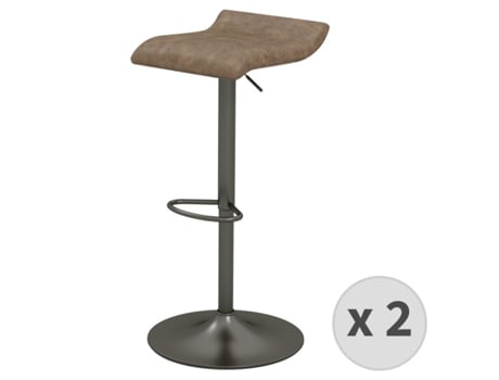 LEO-Taburete alto de piel sintética marrón (x2) MOLOO