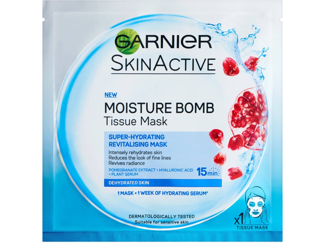 Mascarilla Facial GARNIER Moisture Bomb Pomegranate Hydrating Face Sheet Mask