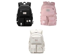 Mochila escolar para niñas adolescentes con múltiples bolsillos, bonita mochila escolar para estudiantes, mochila para libros y viajes, blanca