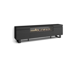Mueble de TV SKRAUT HOME para TVs hasta 80'' (Negro - Melamina - 200x35x57 cm)