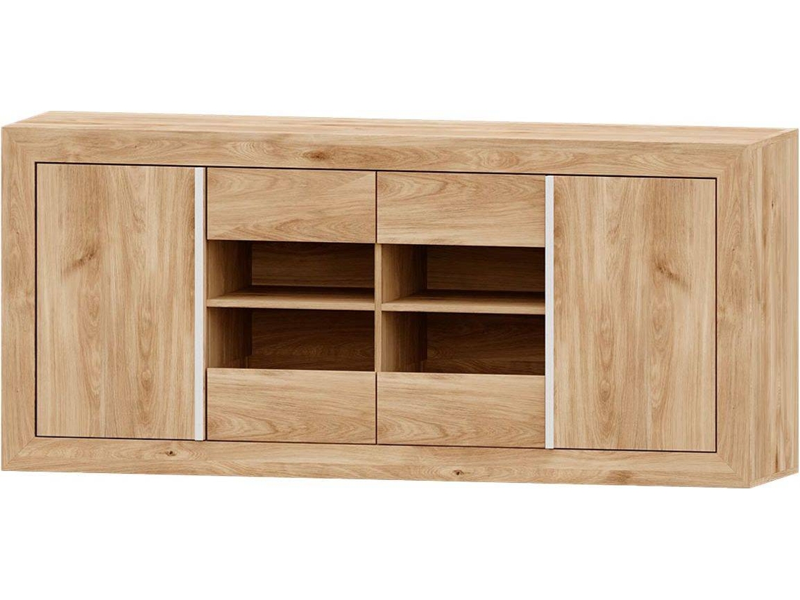 Aparador MUEBLAM Niza (Roble y Blanco - Melamina - 160x80x42 cm)