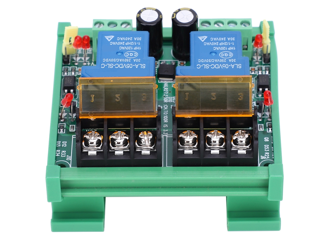Módulo De Relé De Alta Potencia De 2 Canales, 30 A, Plc, 5 V/12 V, Con Aislamiento Óptico E Indicadores.