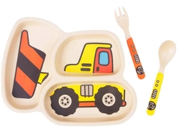 Platos infantiles de bambú, a prueba de fugas, con compartimentos divididos.