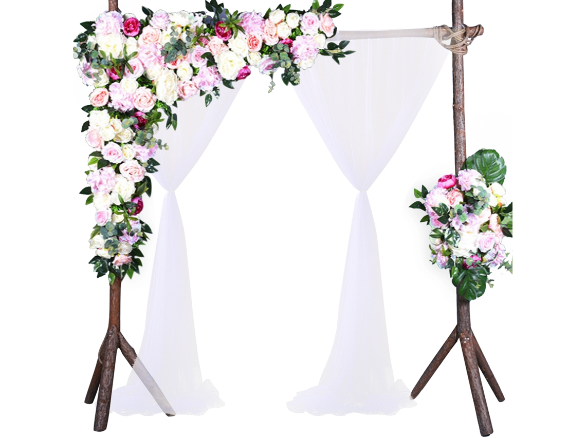 Decoración para ventanas con mosquitera para bodas y fiestas, malla de nailon, paquete de 2 unidades.