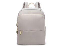 Mochila impermeable para portátil, gran capacidad, ideal para la escuela, la universidad y los viajes, en color albaricoque y gris.