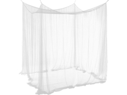 Rebe-mosquitera Cuadrada De 4 Postes Para Cama Queen King Decorativa Blanca Poliéster Antiinsectos