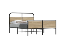 Estructura De Cama Sin Colchón 140x190 Cm Madera Roble Sonoma