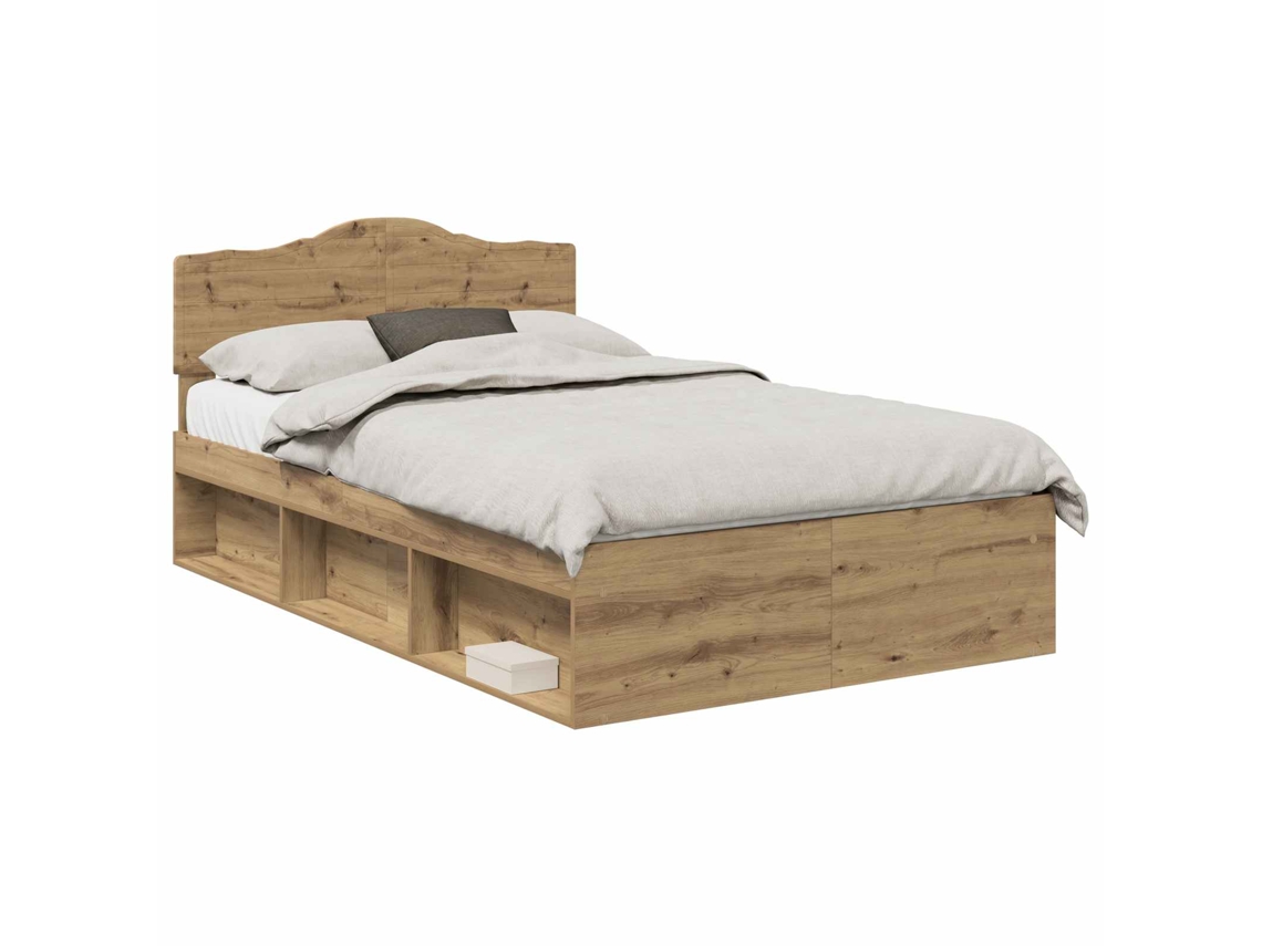 Maison Exclusive - Estructura De Cama Con Cabecera Roble Artesanal 120 X 200 Cm
