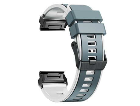 Correa de Silicona liberación rápida dos colores para Garmin Tactix 7 Pro/Tactix Delta - azul/blanco grisáceo