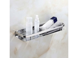 Estante de ducha de acero inoxidable SUS304, estante de baño montado en la pared, cesta rectangular cromada
