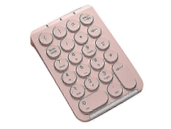 Teclado numérico inalámbrico Bluetooth Everley891 con 22 teclas redondas y teclado numérico recargable (rosa)