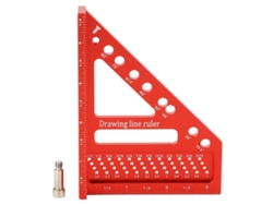 Regla de dibujo lineal de 0 a 90 grados (aluminio)