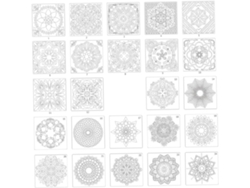 Piezas De Plantilla De Mandala, Plantillas De Dibujo Reutilizables, Herramientas Para Proyectos De Bricolaje