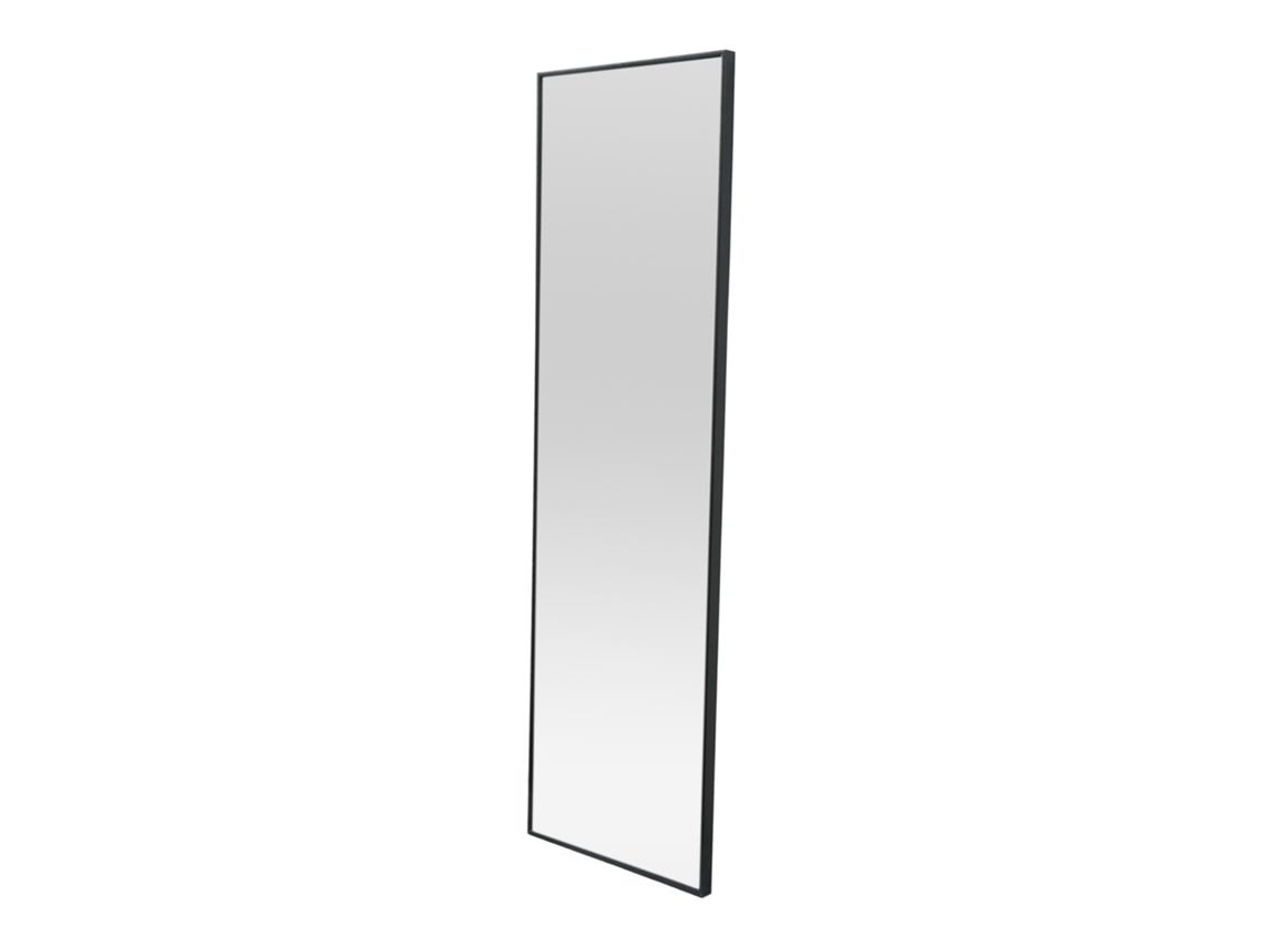 Espejo para puerta Lesina con 2 ganchos aluminio 120x37cm - Negro [EN.CASA]