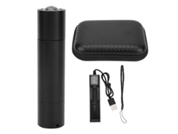 Linterna de terapia infrarroja con LED rojo, recargable, portátil, para hombros y cuello, negra.