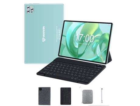 Tablet VANWIN V62 Bluetooth Teclado Funda Piel Tablet Bolsa Stylus 10.1'' RAM 4GB ROM32GB WiFi 4G LTE Verde
