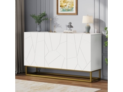Aparador moderno de alto brillo con 4 compartimentos, 130 cm