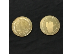 Moeda Comemorativa Física Btc de Metal Colecionável Souvenir Artística Dourado e Prata