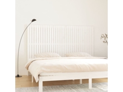 Cabecero De Cama De Pared Madera Maciza Pino Blanco 204x3x110cm