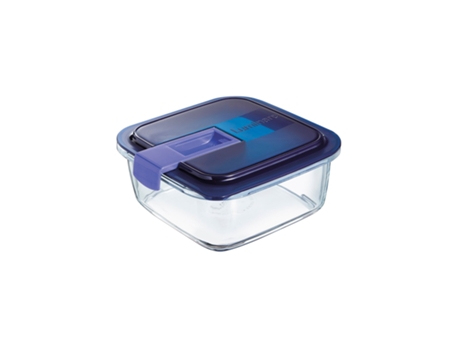 LUMINARC Easy Box - Recipiente Cuadrado 0.38L Vidrio Hermético con Valvula