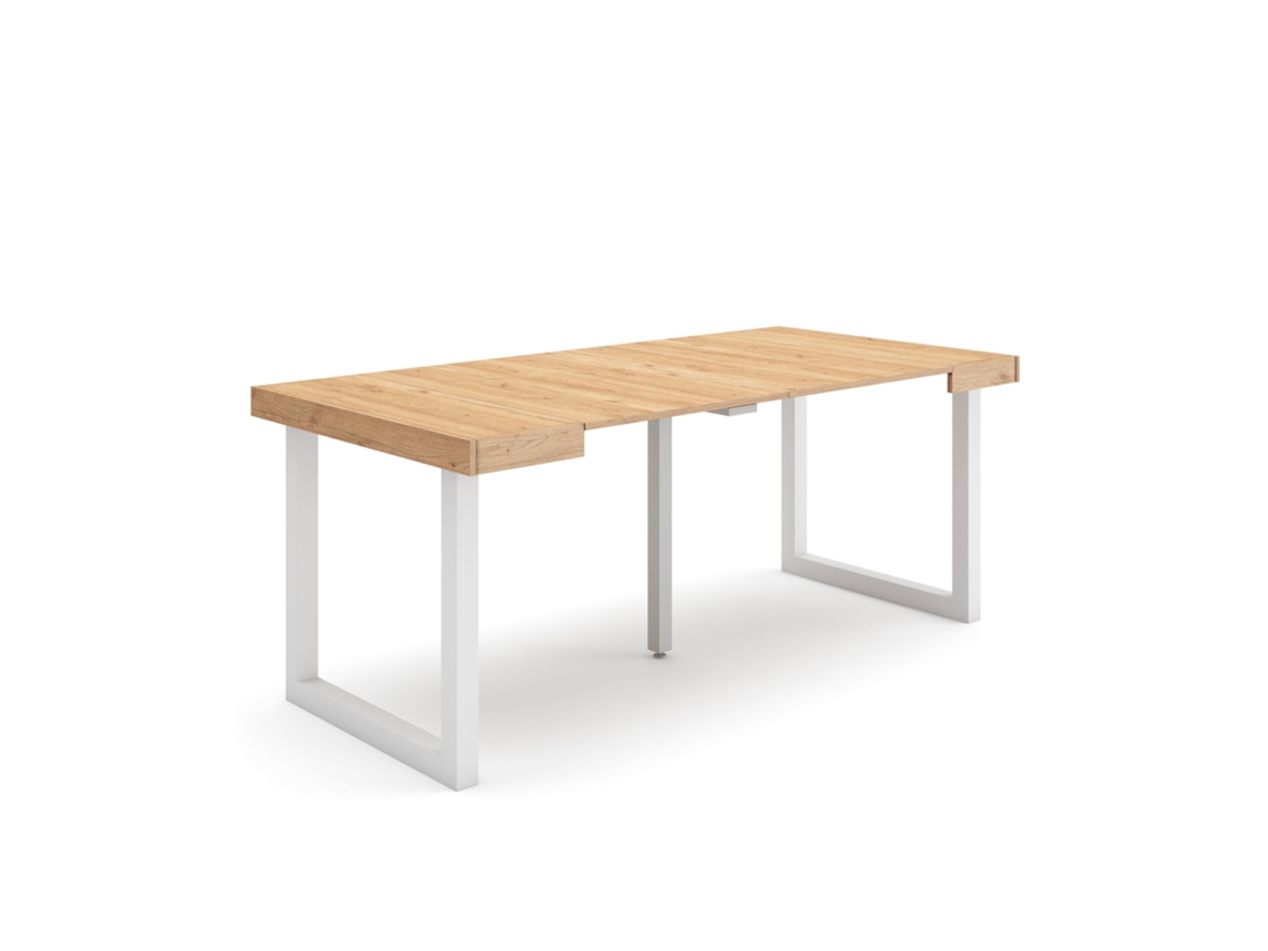Mesa Consola extensible 180 Para 8 comensales Patas madera maciza Roble SKRAUT HOME