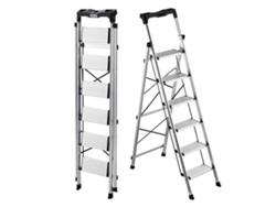 Escalera plegable de aluminio de 6 peldaños con VEVOR, peldaños anchos antideslizantes y asa de mano, capacidad de 150 kg