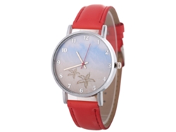 Elegante Reloj De Pulsera Unisex De Cuarzo Para Parejas, Regalo De Moda, Rojo Brillante.