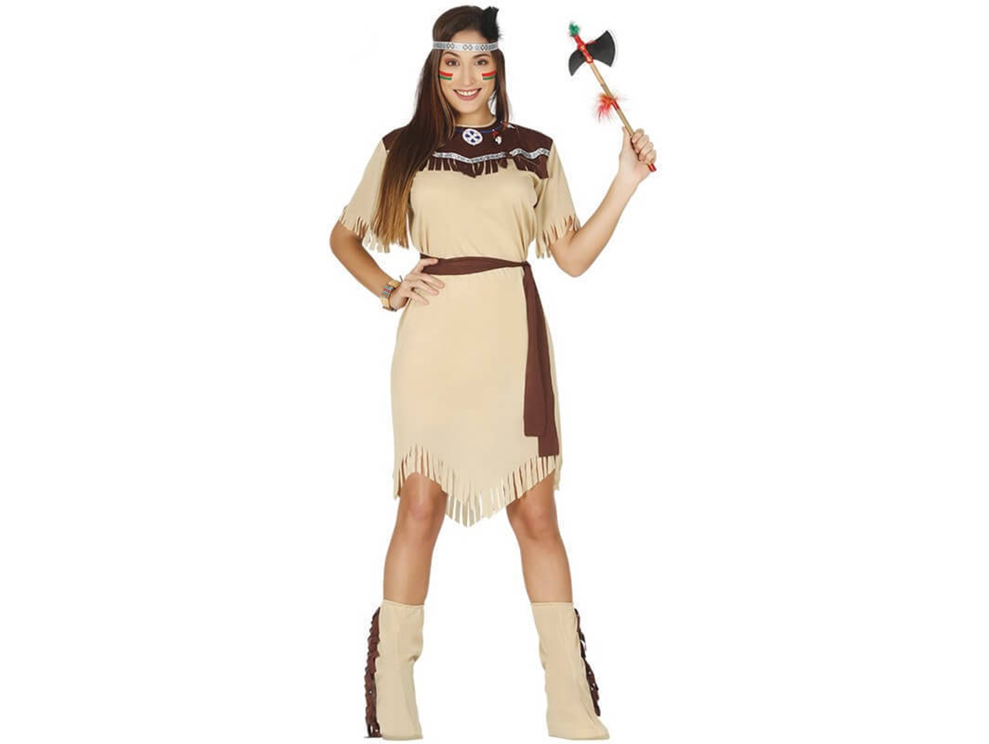 Disfraz de Mujer DISFRAZZES India Con Flecos (Talla: L)