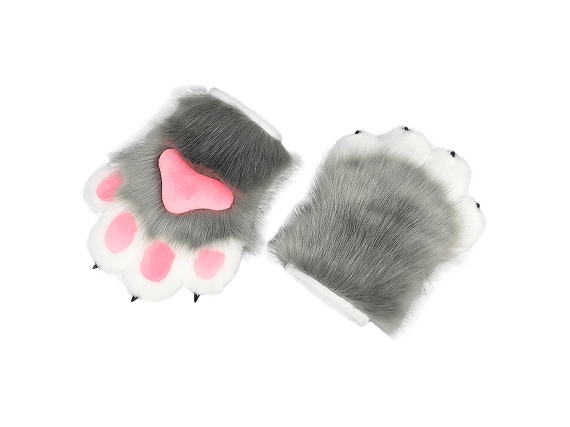 Guantes con forma de garras de animales peludos, accesorios de disfraz