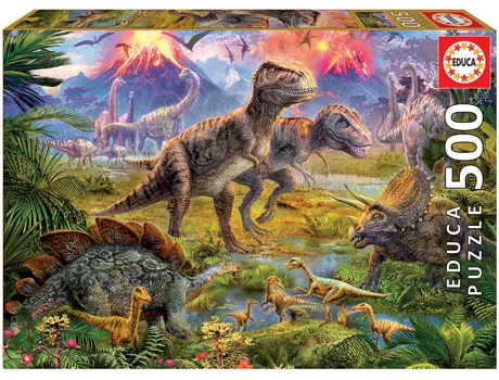 Puzzle EDUCA 500 Encuentro de Dinosaurios (Edad Mínima: 12 Años - 500 Piezas)