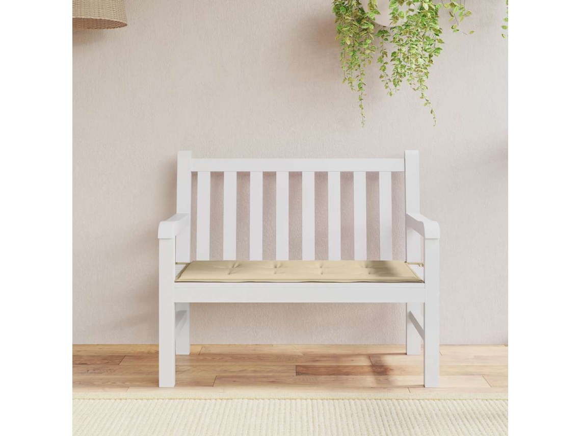 Cojín De Banco De Jardín Tela Oxford Beige 100x50x4 Cm