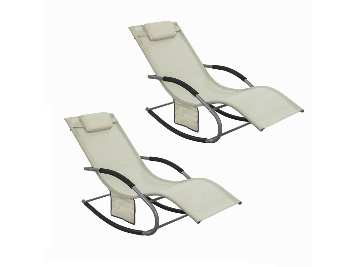 Juego de 2 mecedoras de exterior Ogs28 Mix2, sillón de jardín con cojín, Sobuy