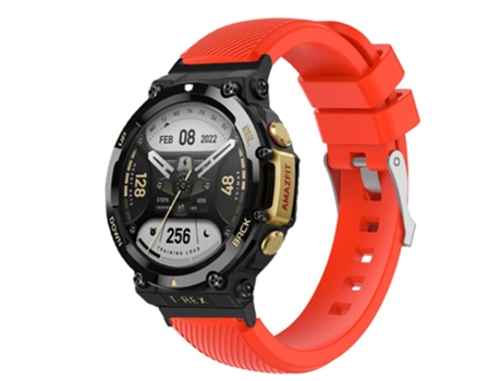 Correa de Silicona diseño de sarga ajustable para Huami Amazfit T-Rex 2 - tinto